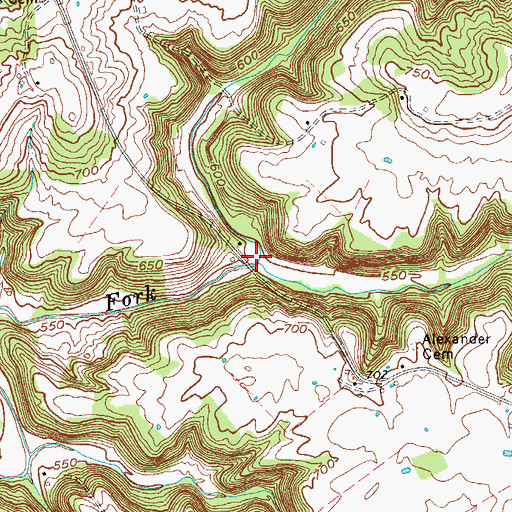 Topographic Map of Fiddlers Creek, KY