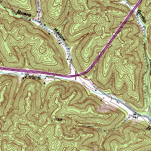 Topographic Map of Finger Board Hollow, KY