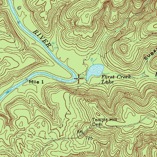Topographic Map of First Creek, KY