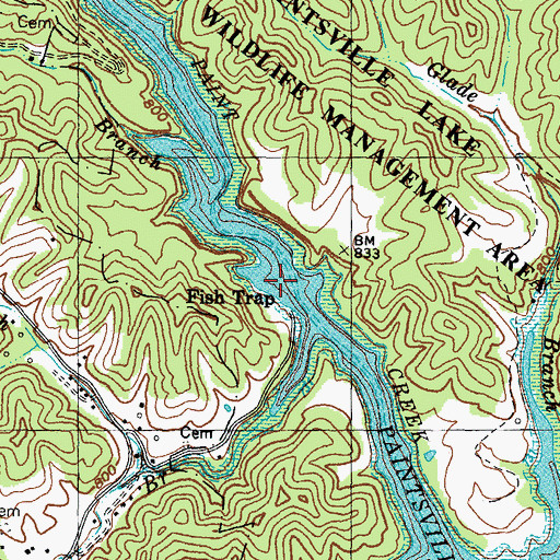 Topographic Map of Fish Trap, KY