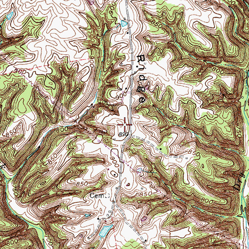 Topographic Map of Fishers Ridge, KY