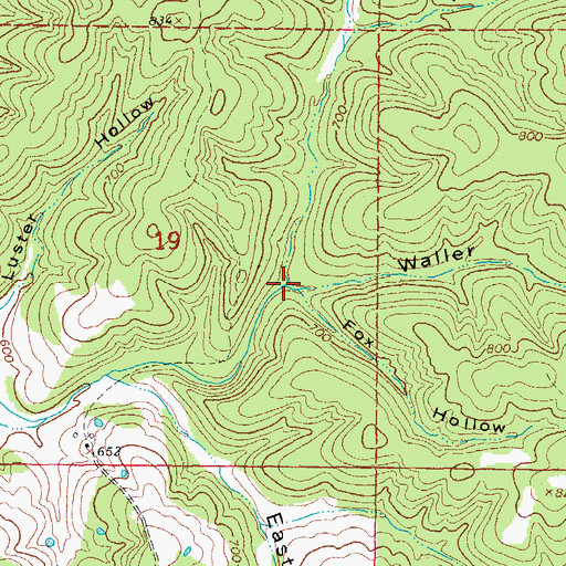 Topographic Map of Fox Hollow, AR