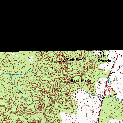 Topographic Map of Flag Knob, KY