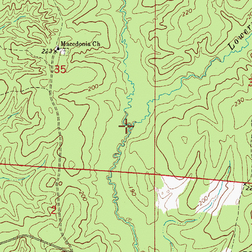 Topographic Map of Francis Creek, AR