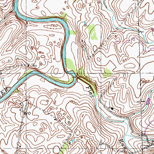 Topographic Map of Flat Run, KY