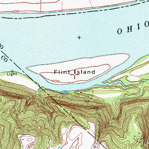 Topographic Map of Flint Island, KY