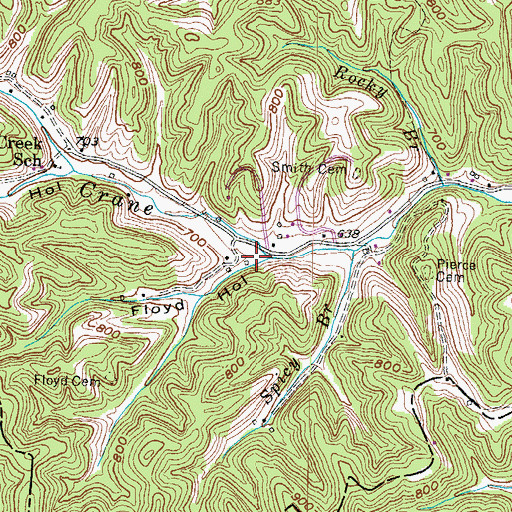Topographic Map of Floyd Hollow, KY