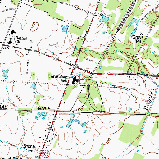 Topographic Map of Forestdale School, KY