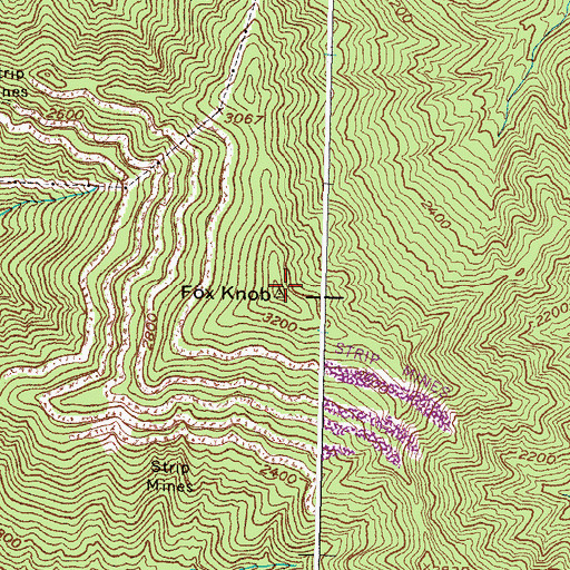 Topographic Map of Fox Knob, KY