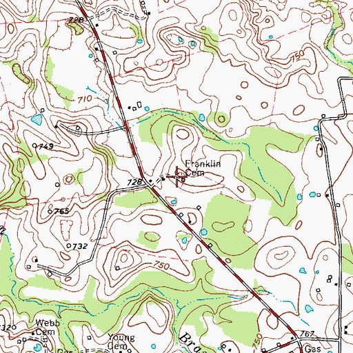 Topographic Map of Franklin Cemetery, KY