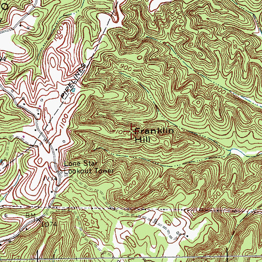 Topographic Map of Franklin Hill, KY