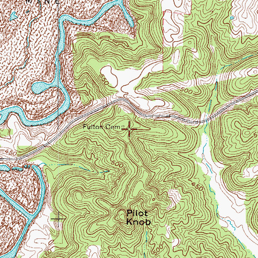 Topographic Map of Fulton Cemetery, KY