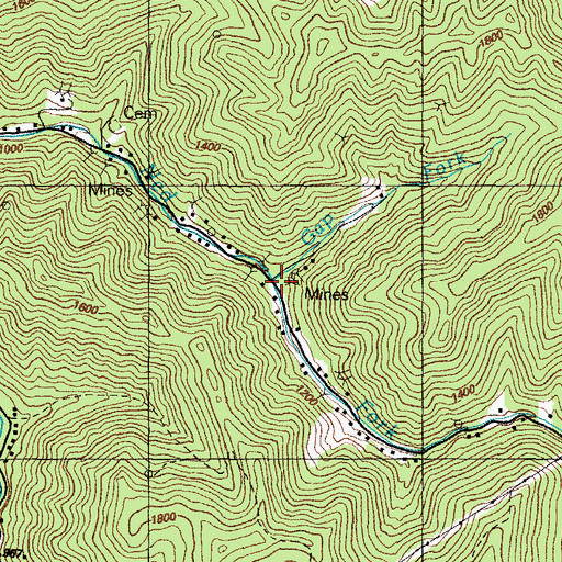 Topographic Map of Gap Fork, KY