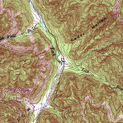 Topographic Map of Gap Hollow, KY