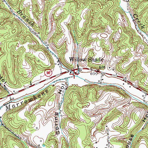 Topographic Map of Garmon Branch, KY