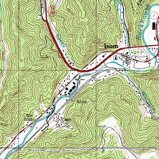 Topographic Map of Garner Creek, KY