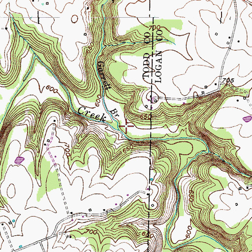 Topographic Map of Garrett Branch, KY