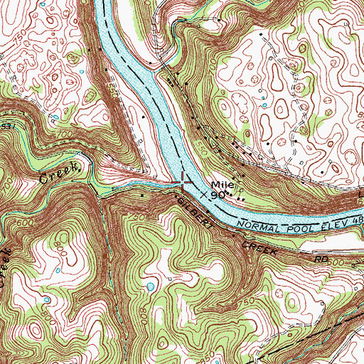 Topographic Map of Gilbert Creek, KY