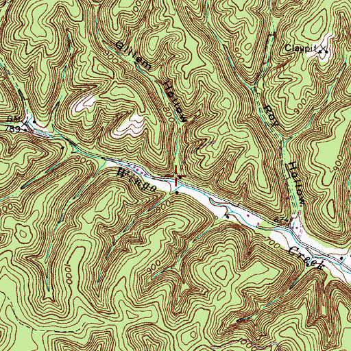 Topographic Map of Gillem Hollow, KY