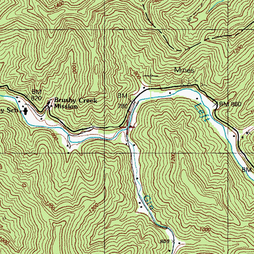 Topographic Map of Gin Fork, KY