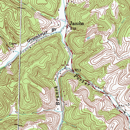 Topographic Map of Goodin Branch, KY