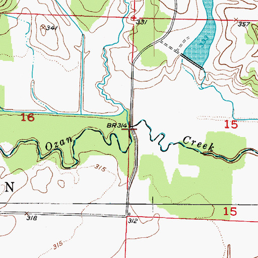 Topographic Map of Gaines Branch, AR