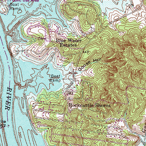 Topographic Map of Goose Hollow, KY