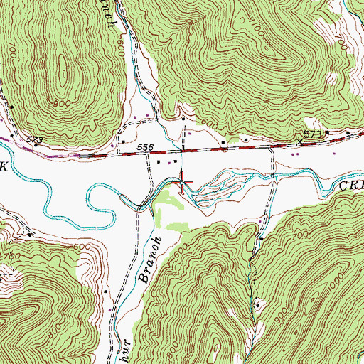 Topographic Map of Grandison Branch, KY