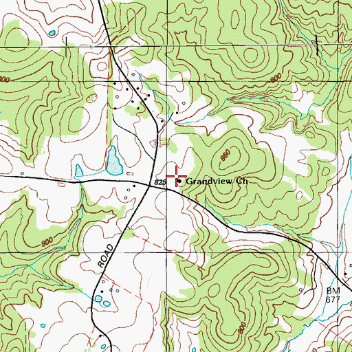 Topographic Map of Grandview Church, KY