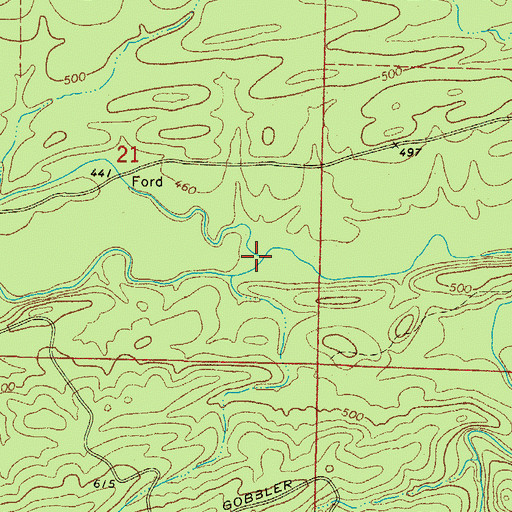 Topographic Map of Gap Creek, AR