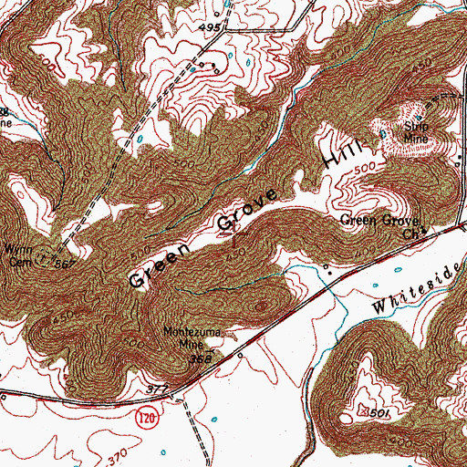 Topographic Map of Green Grove Hill, KY