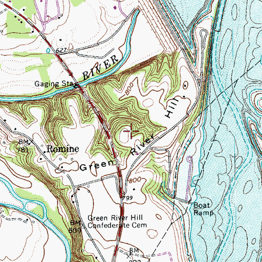 Topographic Map of Green River Hill, KY