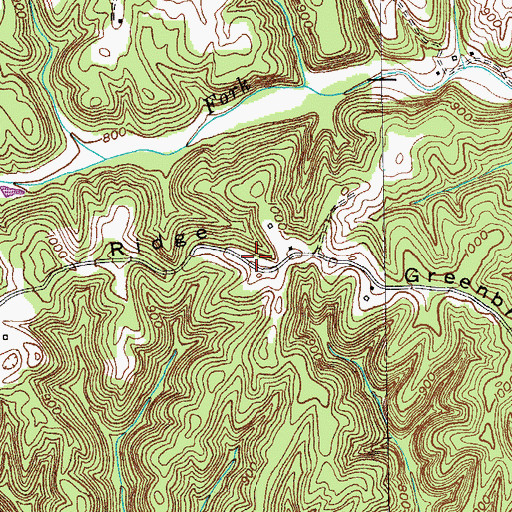 Topographic Map of Greenbrier Ridge, KY