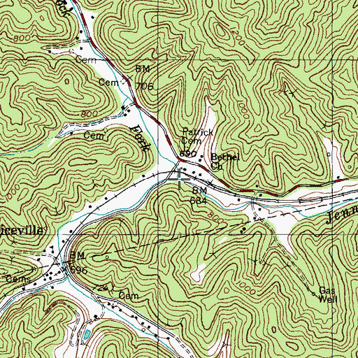 Topographic Map of Greenrock Fork, KY