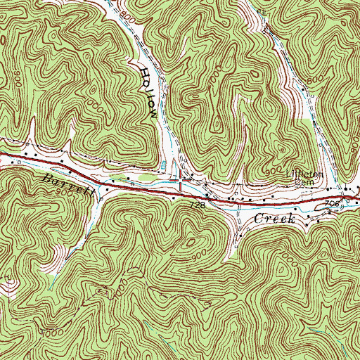 Topographic Map of Gregory Hollow, KY