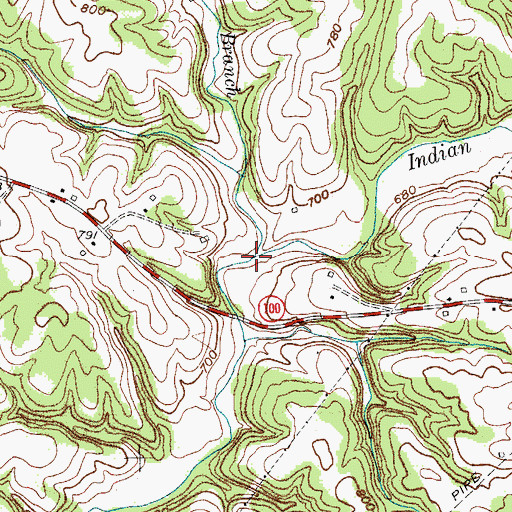 Topographic Map of Grooms Branch, KY