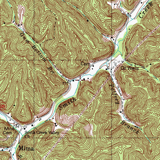 Topographic Map of Gum Bottom Branch, KY