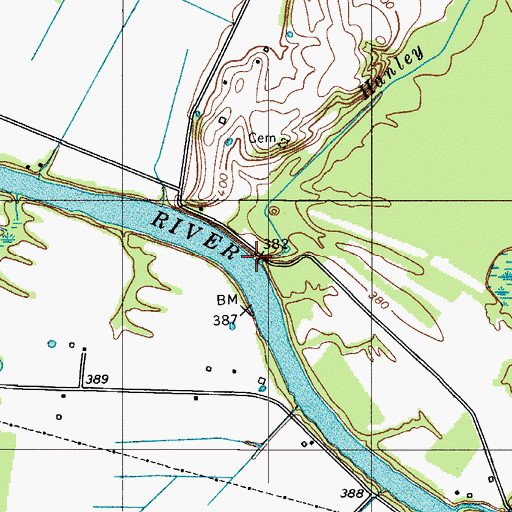 Topographic Map of Hanley Creek, KY