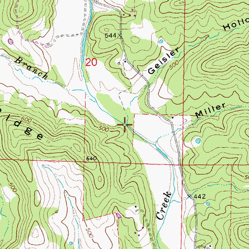 Topographic Map of Geisler Hollow, AR