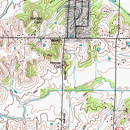Topographic Map of Harper Cemetery, KY