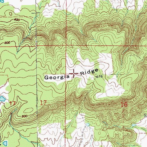 Topographic Map of Georgia Ridge, AR