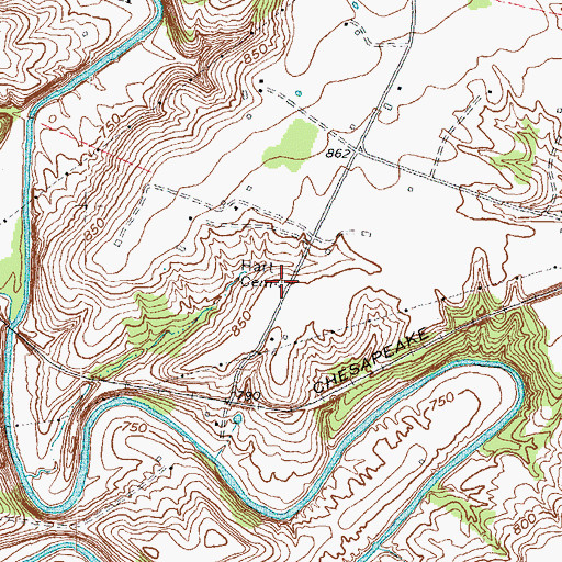 Topographic Map of Hart Cemetery, KY
