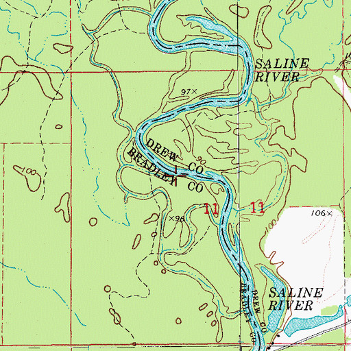 Topographic Map of Germany Creek, AR