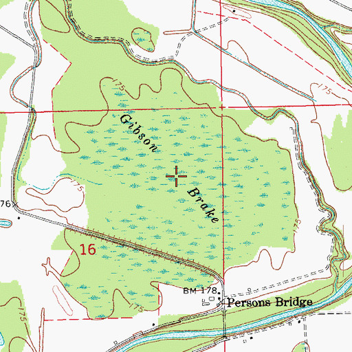 Topographic Map of Gibson Brake, AR