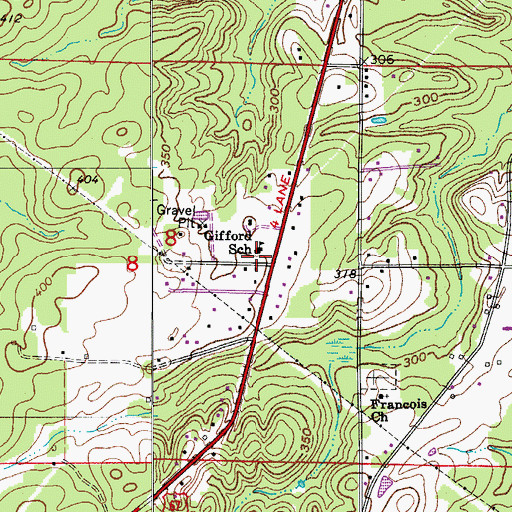 Topographic Map of Gifford School, AR