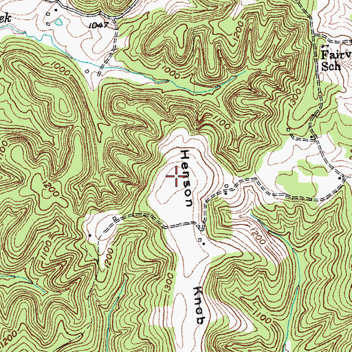 Topographic Map of Henson Knob, KY
