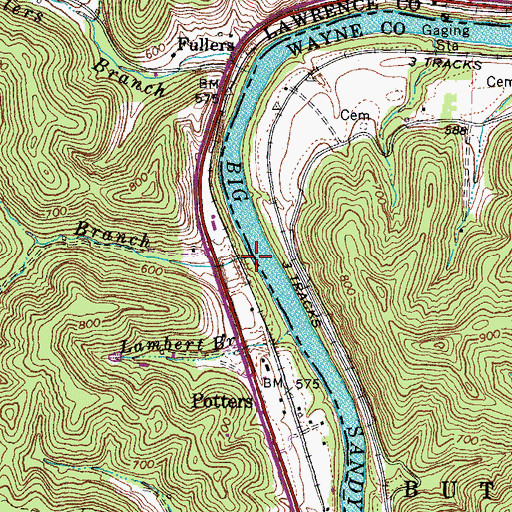 Topographic Map of Hewlet Branch, KY