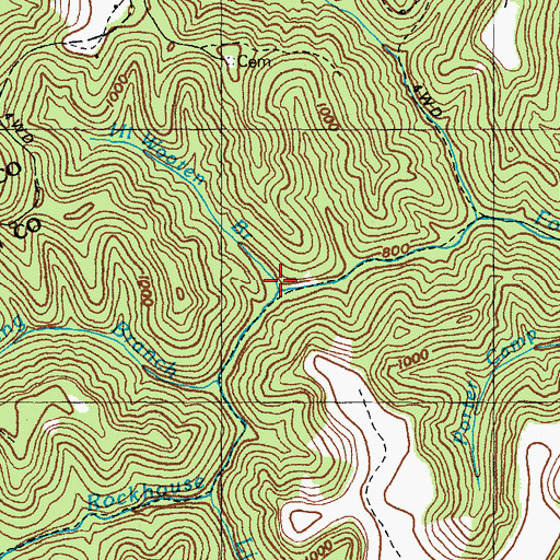 Topographic Map of Hi Wooten Branch, KY
