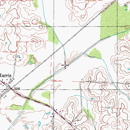 Topographic Map of Hicks Branch, TN
