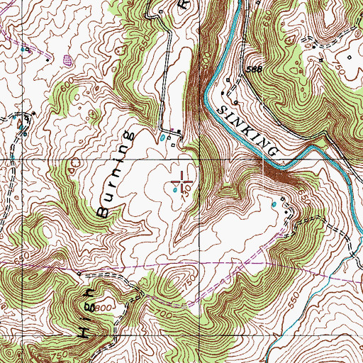 Topographic Map of High Burning Ridge, KY